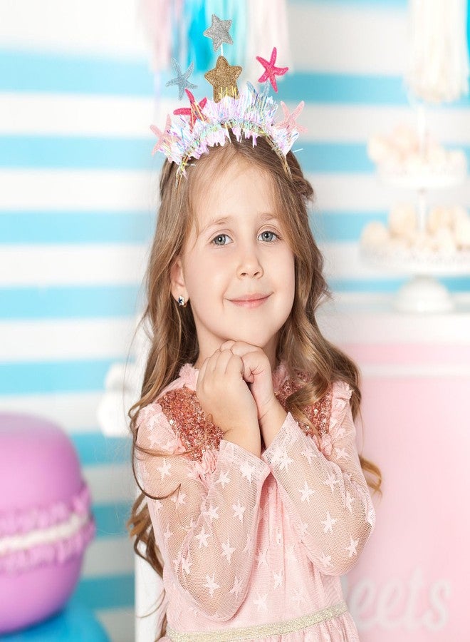 DSLSQD Star Headband, 2 Pieces Hairband with Colorful Silk Star Hair Hoop, Xmas Hair Accessories for Party Festival Holiday Birthday Kids Adults One Size - Image 5